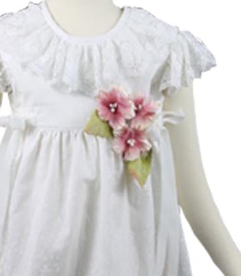 White Dress with Antique lace, Size 3