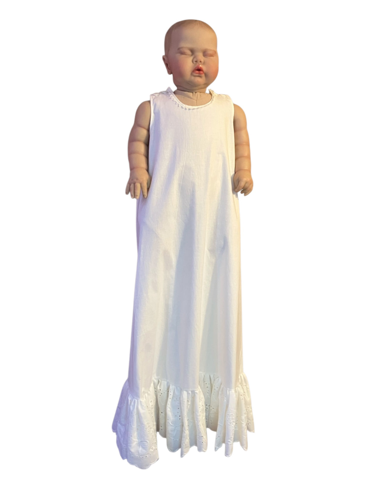 Ruffled Cotton Christening Gown 3-6 months
