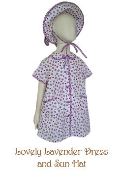 Lavender Dress and Sun Hat, Size 4-5