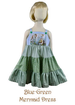 Blue-green Mermaid Dress, Size 4